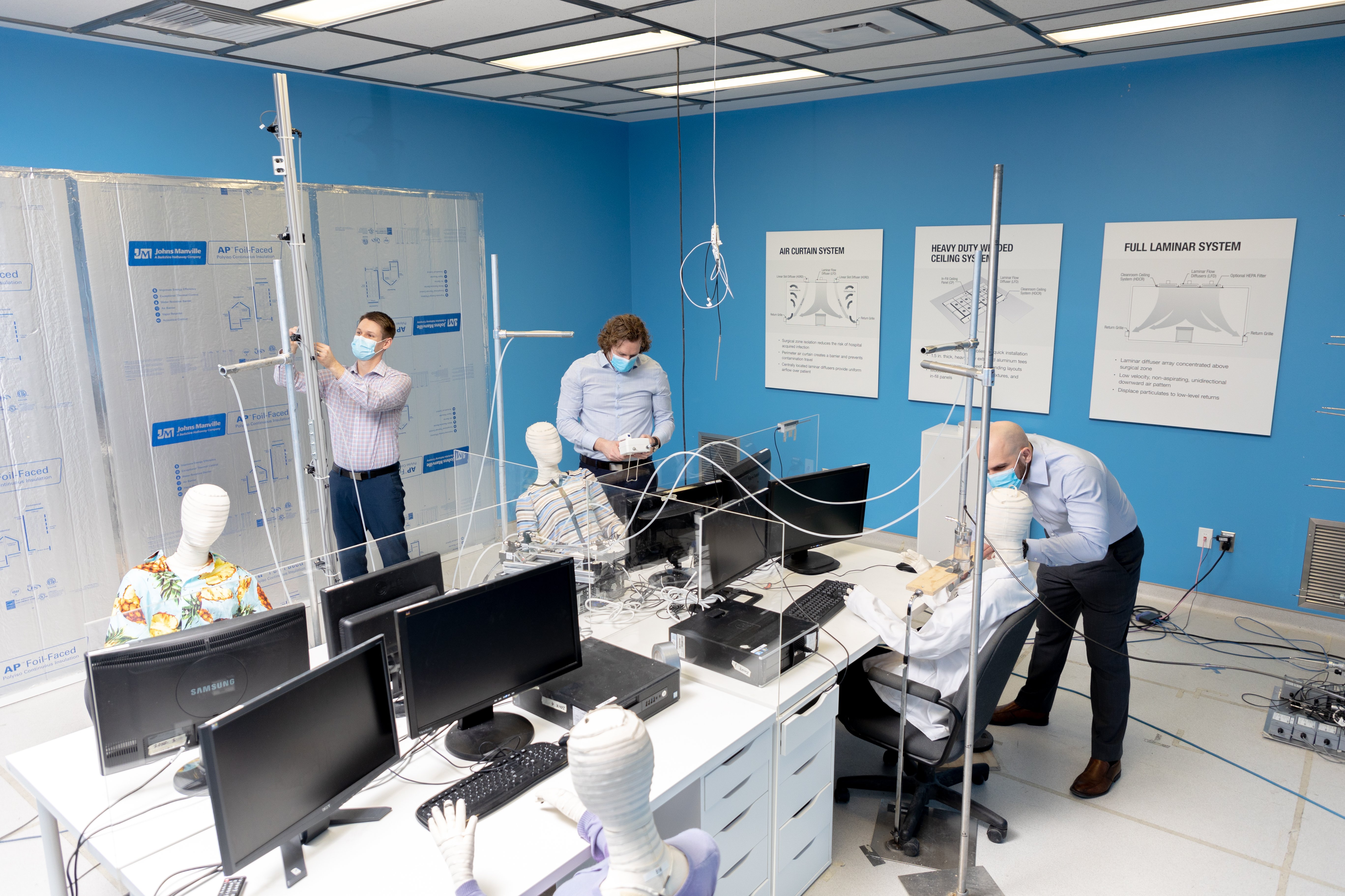 Graham Fediuk, Dale Paskaruk and Mike Koupriyanov in the test chamber at Price Research Center North