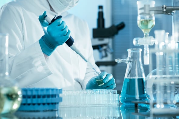 An employee working in a laboratory