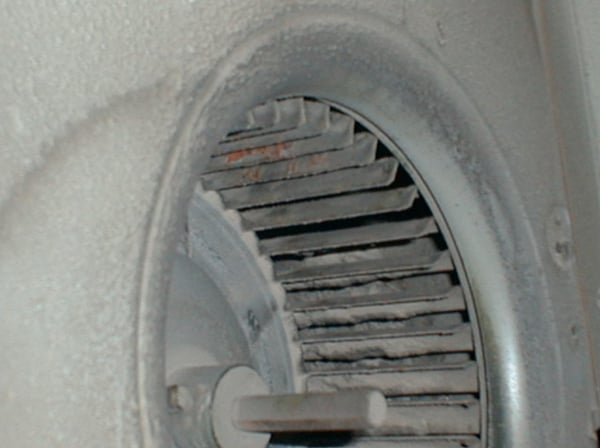 Particulate on blower wheel