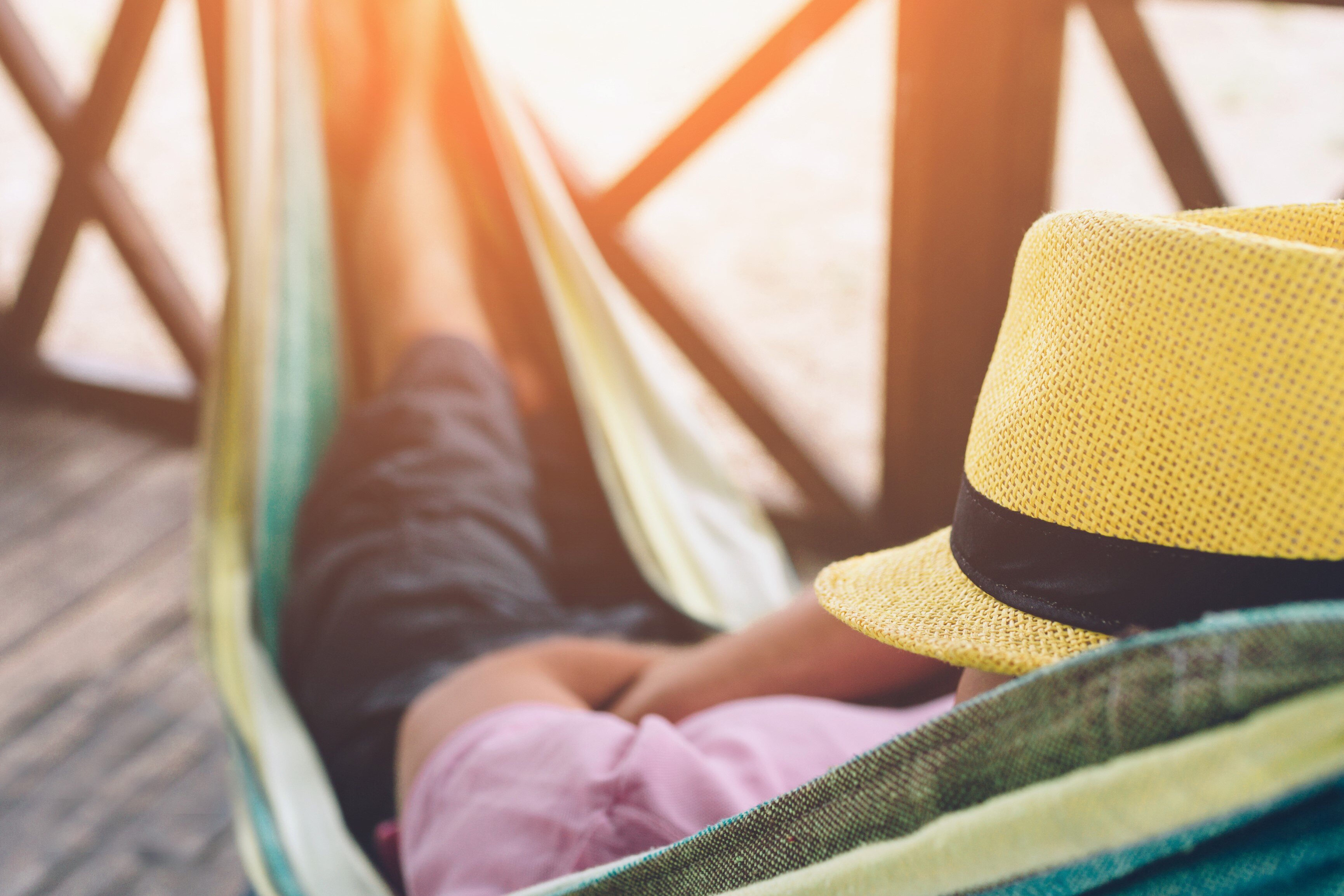 Person sleeping in hammock