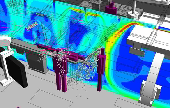 Local particle movement caused by the air jet from the C-arm in case 2