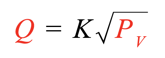 Airflow rate equation with K-factor
