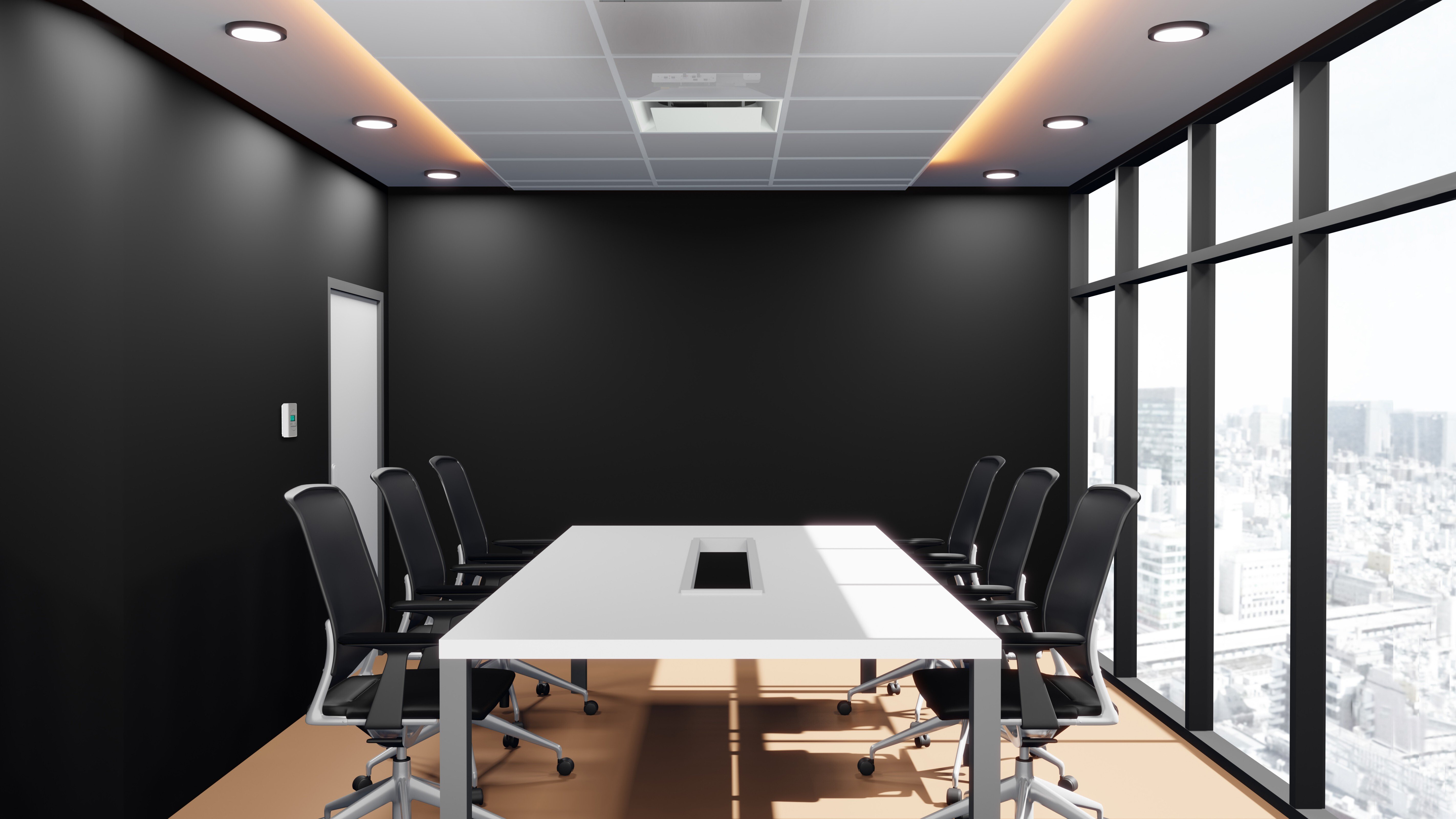 Price's Prodigy VAV Diffuser installed in the ceiling of a boardroom